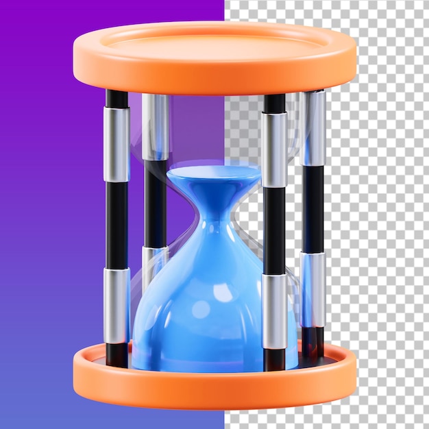Ilustración de reloj de arena en 3D