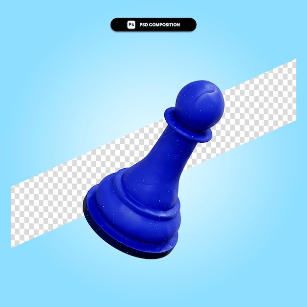 Ilustración de render 3d de ajedrez aislado