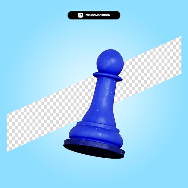 Ilustración de render 3d de ajedrez aislado