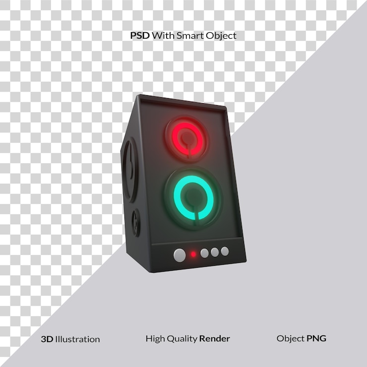 PSD ilustración de render 3d de altavoz de sonido
