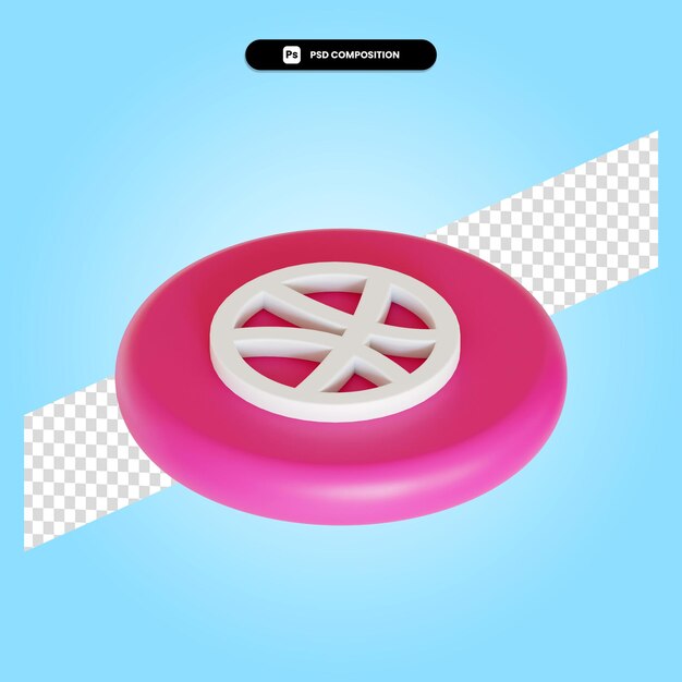 Ilustración de render 3d de aplicación de logotipo de driblar aislado