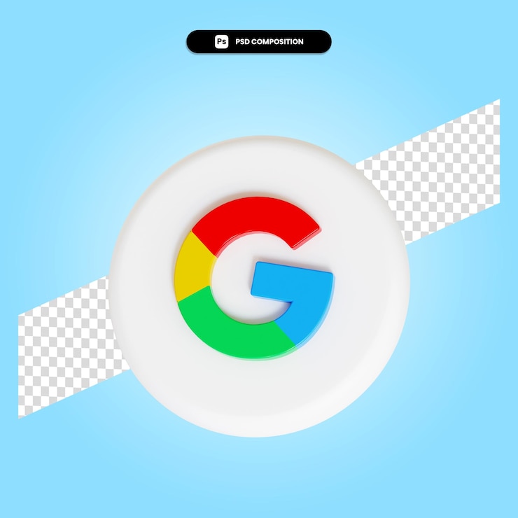 PSD ilustración de render 3d de aplicación de logotipo de google aislado
