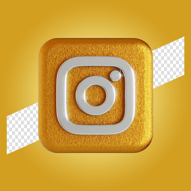 Ilustración de render 3d de aplicación de logotipo de Instagram aislado