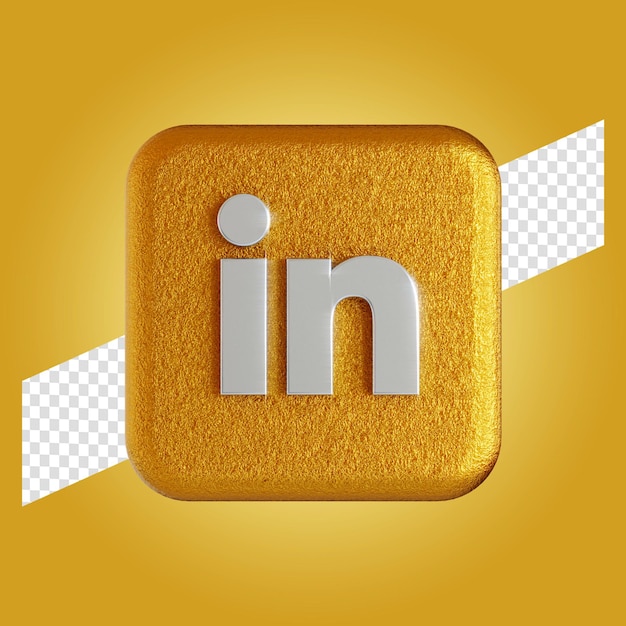 Ilustración de render 3d de aplicación de logotipo de Linkedin aislado