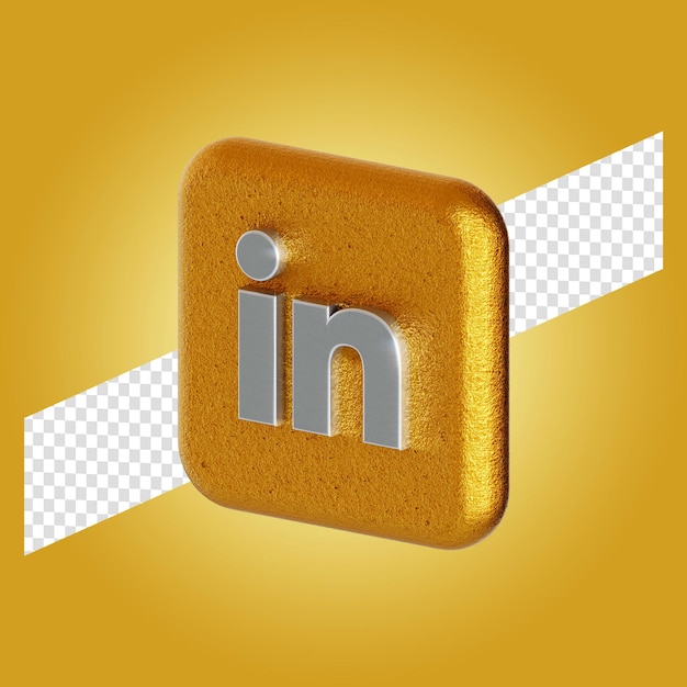 Ilustración de render 3d de aplicación de logotipo de Linkedin aislado