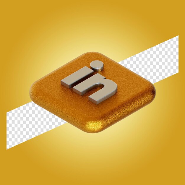 Ilustración de render 3d de aplicación de logotipo de Linkedin aislado