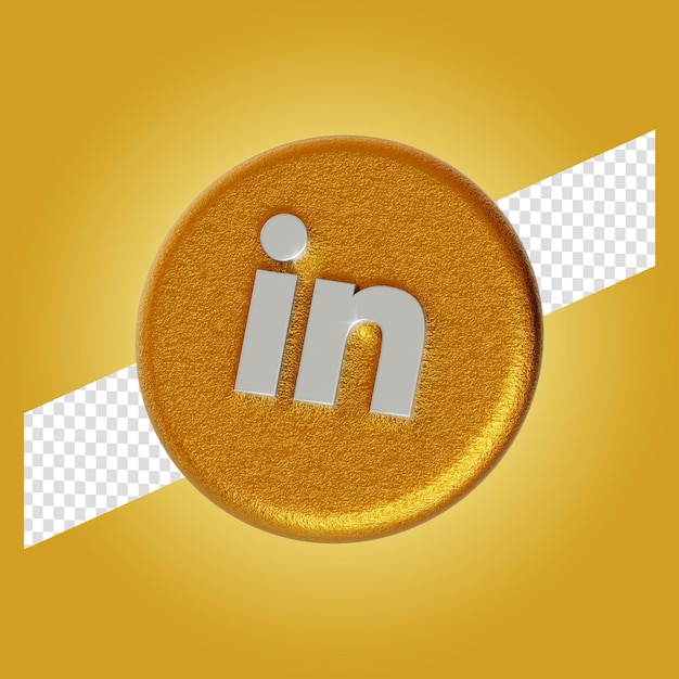 Ilustración de render 3d de aplicación de logotipo de linkedin aislado