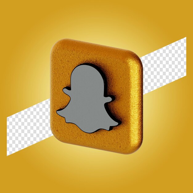 Ilustración de render 3d de aplicación de logotipo de Snapchat aislado