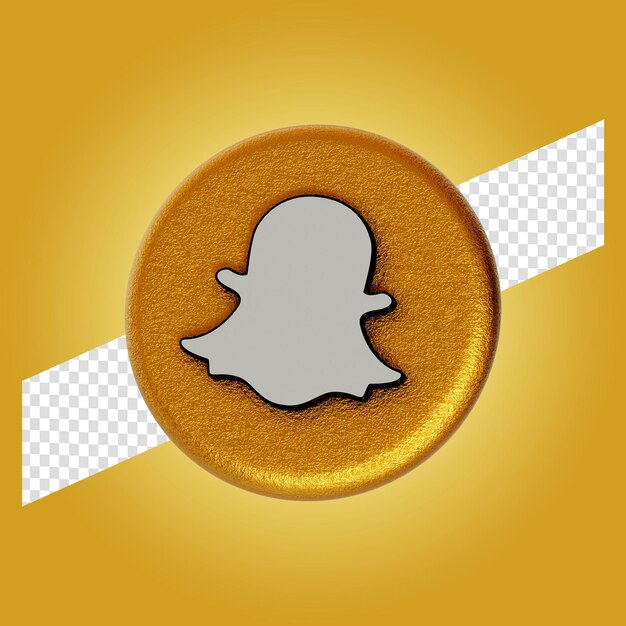 Ilustración de render 3d de aplicación de logotipo de Snapchat aislado