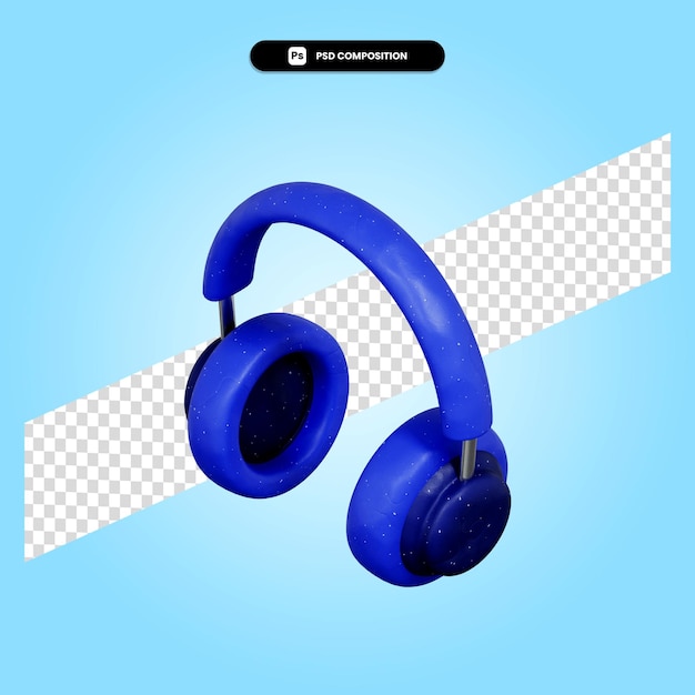 Ilustración de render 3d de auriculares aislado