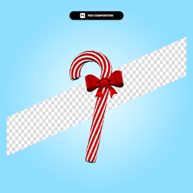 Ilustración de render 3d de bastón de caramelo de Navidad aislado