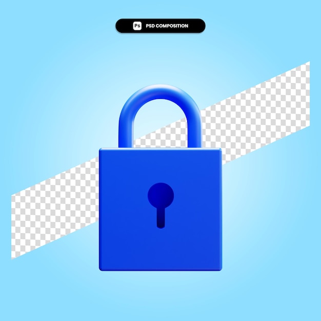 Ilustración de render 3d de bloqueo aislado