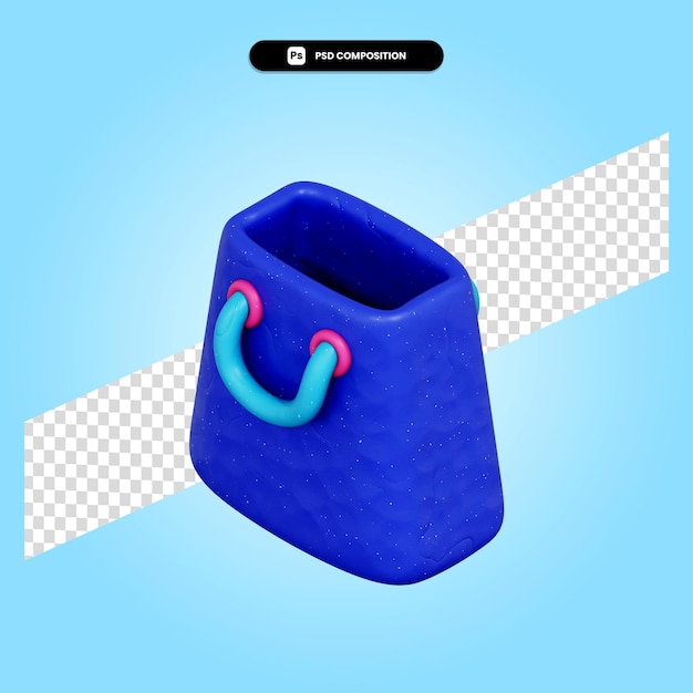 Ilustración de render 3d de bolsa de compras aislada