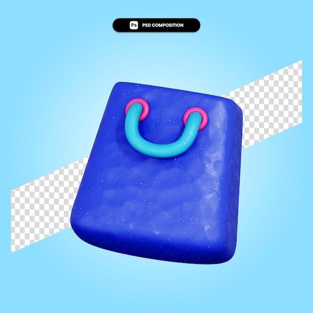 Ilustración de render 3d de bolsa de compras aislada