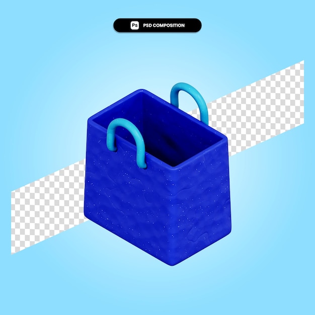 Ilustración de render 3d de bolsa de compras aislada