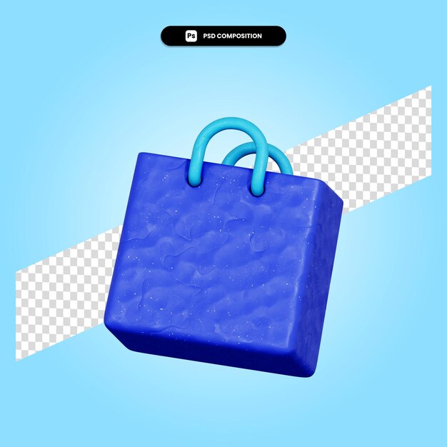 Ilustración de render 3d de bolsa de compras aislada