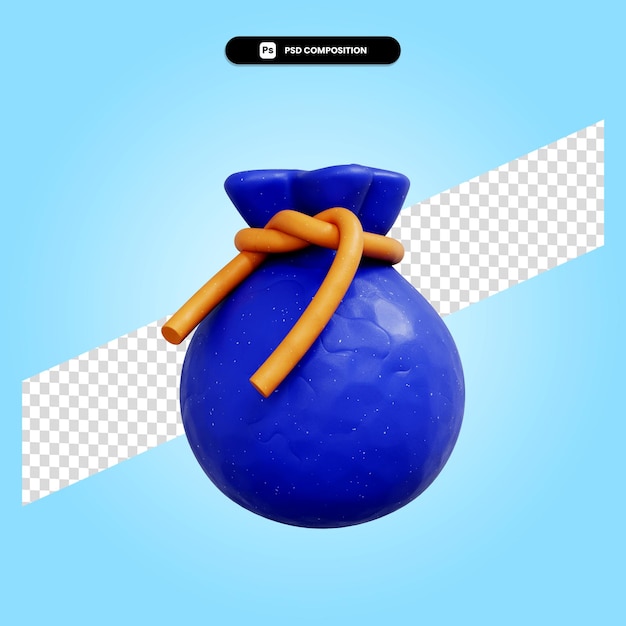 Ilustración de render 3d de bolsa de dinero aislado