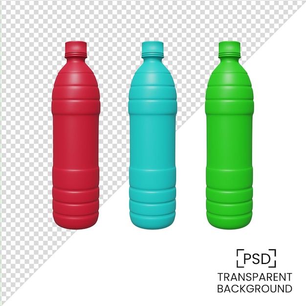 PSD ilustración de render 3d de botella de agua