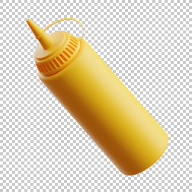 Ilustración de render 3D de botella de salsa de tomate aislada psd premium