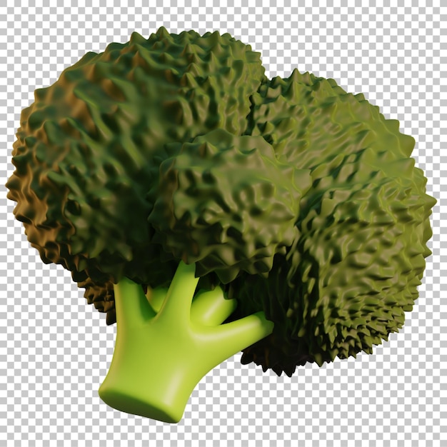 PSD ilustración de render 3d de brócoli verde vegetal aislado psd