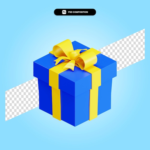 Ilustración de render 3d de caja de regalo aislado