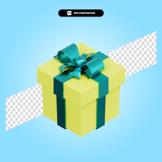 Ilustración de render 3d de caja de regalo de Navidad aislado