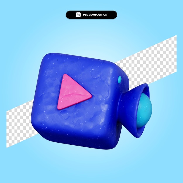 Ilustración de render 3d de cámara de vídeo aislado