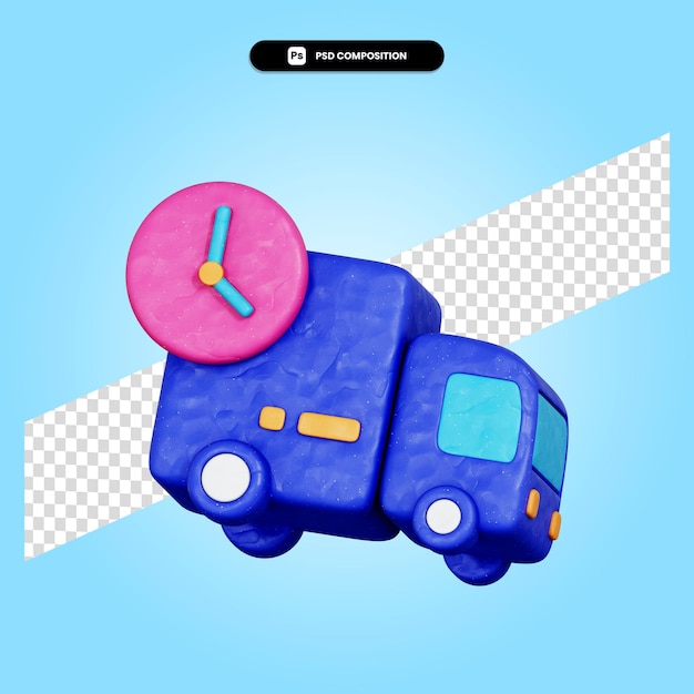 Ilustración de render 3d de camión aislado
