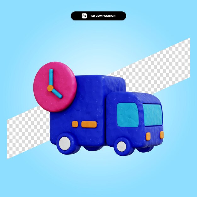 Ilustración de render 3d de camión aislado