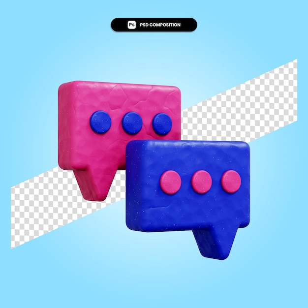 Ilustración de render 3d chat aislado