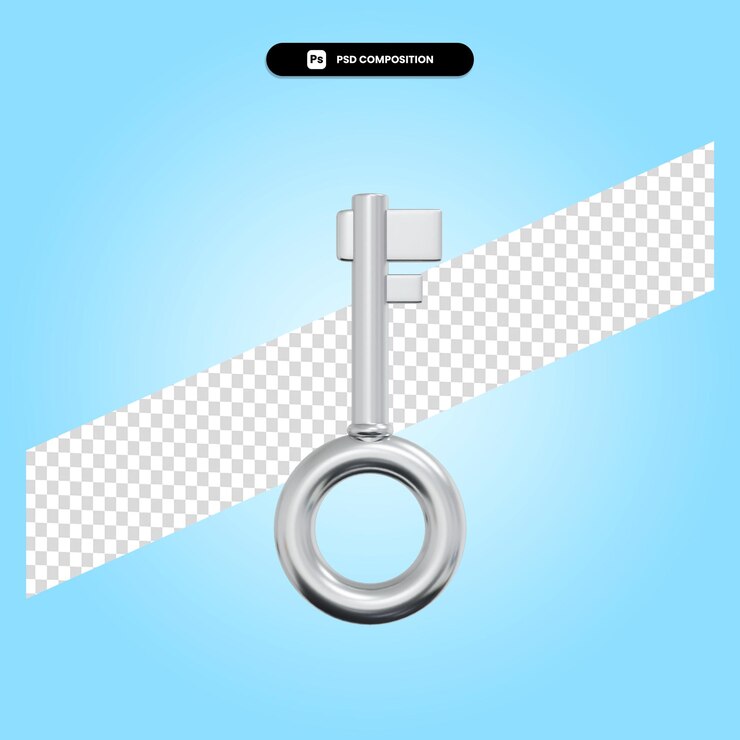 PSD ilustración de render 3d clave aislado