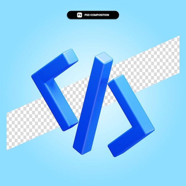 Ilustración de render 3d de código aislado
