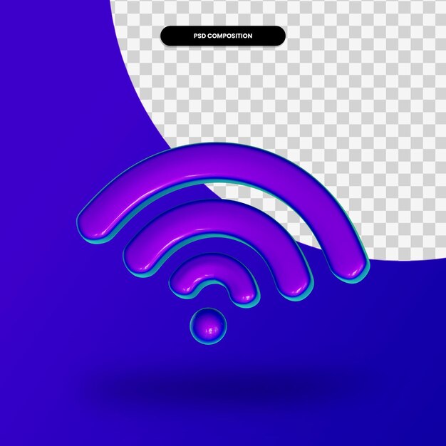 PSD ilustración de render 3d de conexión wifi aislado