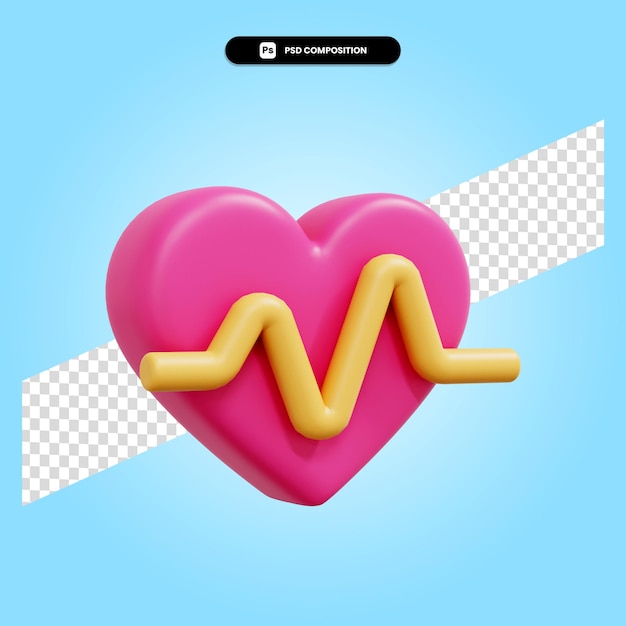 Ilustración de render 3d de corazón aislado