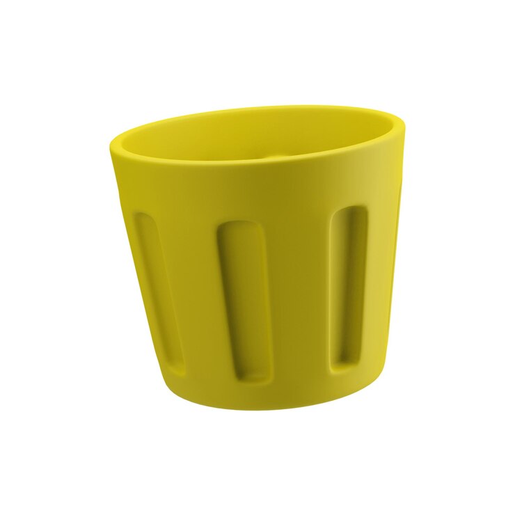 PSD ilustración de render 3d de cubo de plástico amarillo aislado transparente