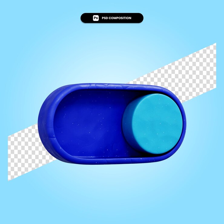 PSD ilustración de render 3d deslizador aislado