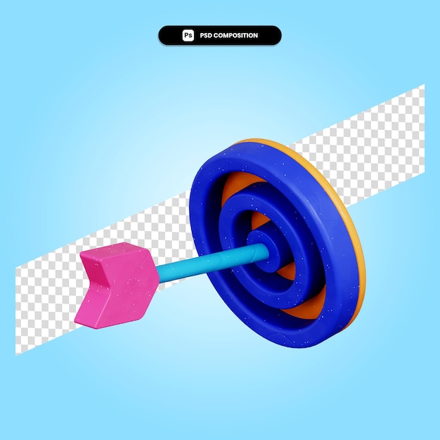 Ilustración de render 3d de destino aislado