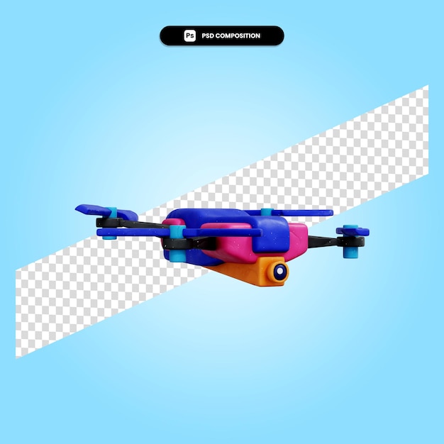 PSD ilustración de render 3d drone aislado