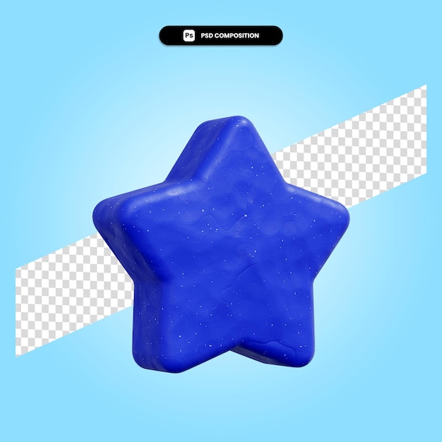Ilustración de render 3d estrella aislada