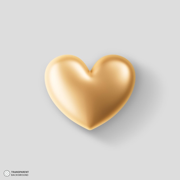 PSD ilustración de render 3d en forma de corazón dorado