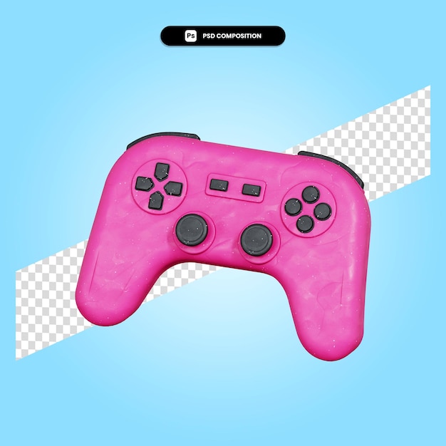 PSD ilustración de render 3d de gamepad aislado