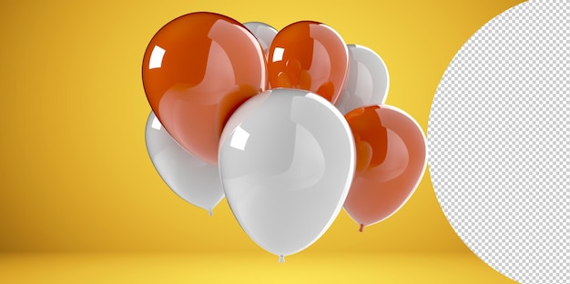 Ilustración de render 3d de globos para celebración o fiesta de cumpleaños