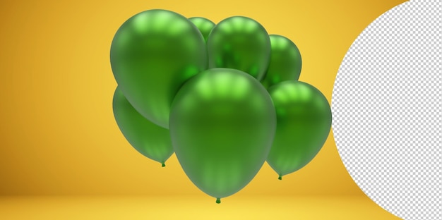 PSD ilustración de render 3d de globos para celebración o fiesta de cumpleaños