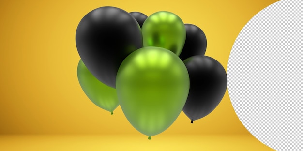 PSD ilustración de render 3d de globos para celebración o fiesta de cumpleaños