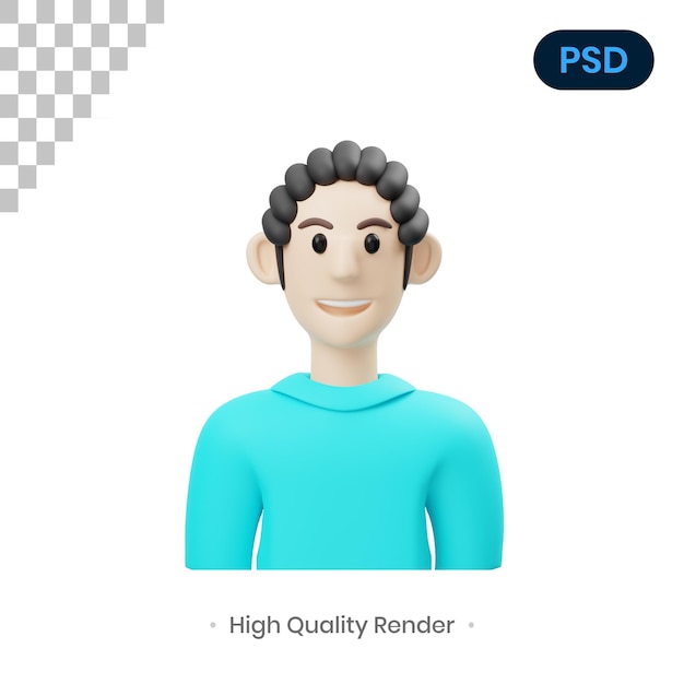 Ilustración de render 3d de hombres alegres PSD premium