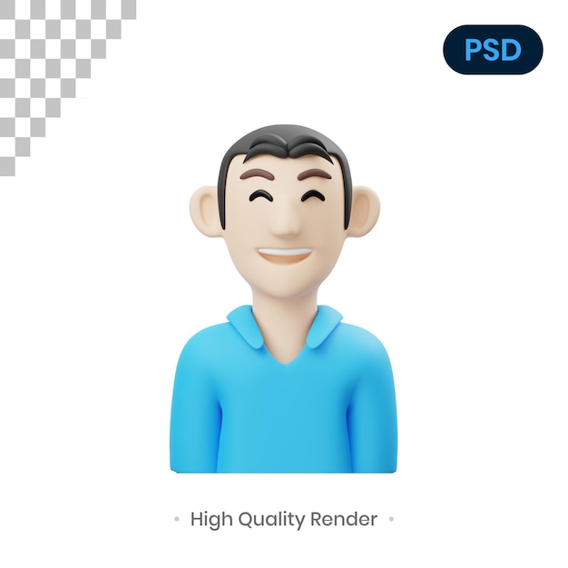 Ilustración de render 3d de hombres de pelo corto PSD premium
