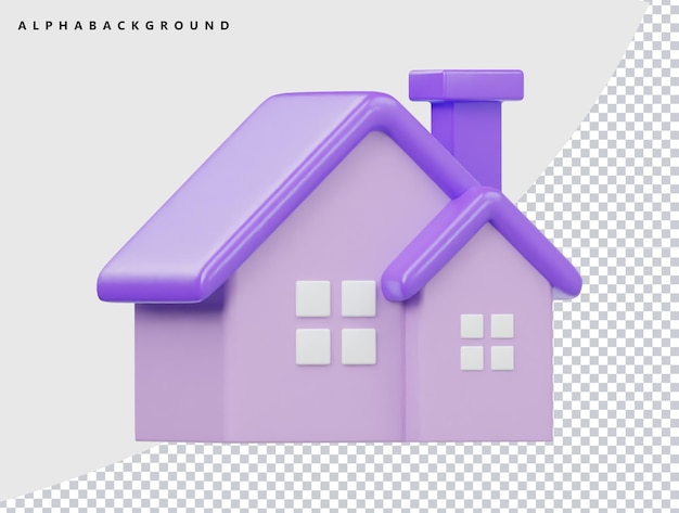 Ilustración de render 3d de icono de casa