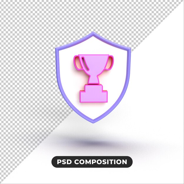 Ilustración de render 3d de icono de copa de trofeo 3D
