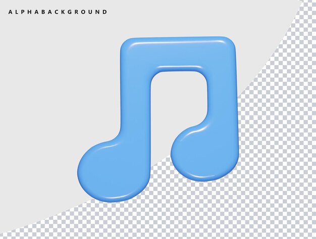 Ilustración de render 3d de icono de música
