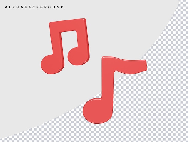 Ilustración de render 3d de icono de música